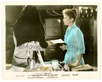 1m064 FLY color 8x10 still '58 classic sci-fi, Patricia Owens gets some bad news!