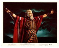 1m044 CHARLTON HESTON color 8x10 still R66 as Moses parting the Red Sea from The Ten Commandments!