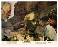 1m117 STAR WARS 8x10 mini LC '77 George Lucas, close up of Alec Guinness & Mark Hamill with C-3PO!