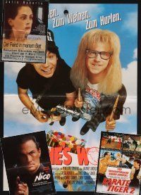 1p009 LOT OF 8 FOLDED GERMAN A2 AND A3 POSTERS '86 - '93 Wayne's World, Sleeping with the Enemy