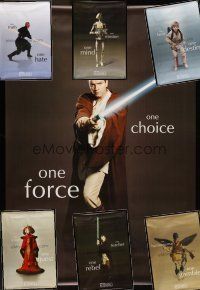 1p052 LOT OF 7 DOUBLE SIDED PHANTOM MENACE BUS STOP POSTERS '98 cool character portraits!