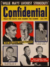 1p095 CONFIDENTIAL magazine July 1955 Clark Gable's first forgotten wife, Marlene Dietrich story!