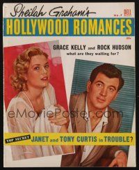 1p109 HOLLYWOOD ROMANCES magazine '55 what are Grace Kelly & Rock Hudson waiting for!