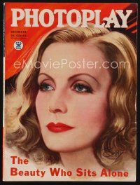 1p091 PHOTOPLAY magazine December 1934 wonderful art of Greta Garbo by Earl Christy!