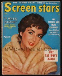 1p126 SCREEN STARS magazine September 1956 Elizabeth Taylor in fur coat from Raintree County!