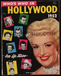 1p130 WHO'S WHO IN HOLLYWOOD magazine 1952 pretty Betty Grable + 1,000 life stories!