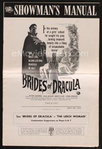 1p140 BRIDES OF DRACULA pressbook '60 Terence Fisher, Hammer, Peter Cushing as Van Helsing!