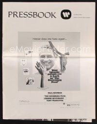 1p154 DROWNING POOL pressbook '75 cool image of Paul Newman as private eye Lew Harper!