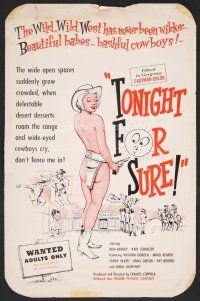 1p179 TONIGHT FOR SURE pressbook cover '61 Francis Ford Coppola, sexy wild wild west babes!