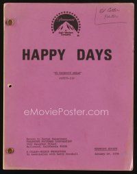 1p202 HAPPY DAYS TV shooting script January 19, 1978, Robin Williams in My Favorite Orkan!