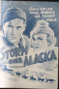 1p333 CALL OF THE YUKON Danish program '38 Richard Arlen, James Oliver Curwood, Storm Over Alaska!