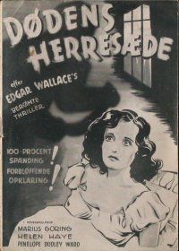 1p334 CASE OF THE FRIGHTENED LADY Danish program '46 Edgar Wallace, cool different images & art!