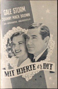 1p337 FOREVER YOURS Danish program '46 different images of Gale Storm & Johnny Mack Brown!