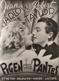 1p348 PERSONAL PROPERTY Danish program '37 different images of sexy Jean Harlow & Robert Taylor!