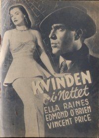 1p355 WEB Danish program '49 different images of Edmond O'Brien & sexy Ella Raines, film noir!
