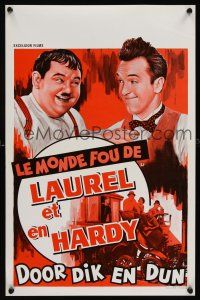 1r628 CRAZY WORLD OF LAUREL & HARDY Belgian '67 Hal Roach, wacky art of Stan & Oliver!