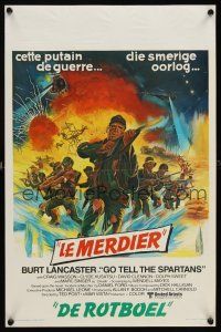 1r664 GO TELL THE SPARTANS Belgian '78 cool art of Burt Lancaster in Vietnam War!