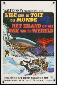 1r680 ISLAND AT THE TOP OF THE WORLD Belgian '74 Disney's adventure beyond imagination, cool art!