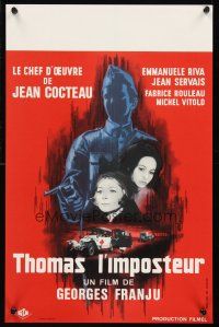 1r750 THOMAS THE IMPOSTOR Belgian '64 Jean Cocteau, Thomas l'imposteur, cool Mascii artwork!