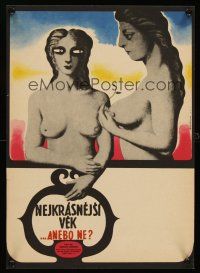 1r245 BEST AGE Czech 11x16 '69 Papousek's Nejkrasnejsi vek, Vodrazkova art of topless women!
