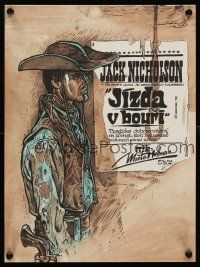 1r291 RIDE IN THE WHIRLWIND Czech 11x16 '79 Saudek art of cowboy Jack Nicholson!