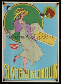 1r298 STRAW HAT Czech 11x16 '71 Oldrich Lipsky's Slameny klobouk, Sladek art of pretty woman!