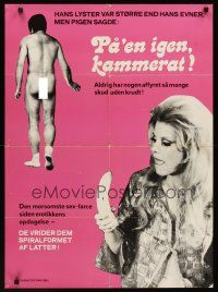 1r449 PA EN IGEN KAMMERAT Danish '70s sexploitation, wild image of nude man & woman w/banana!