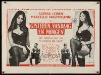 1r027 YESTERDAY, TODAY & TOMORROW Dutch '63 Mastroianni, Vittorio De Sica, sexy Sophia Loren!