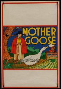 1r064 MOTHER GOOSE stage play English double crown '30s stone litho art of mom holding broom!