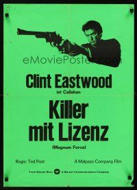 1r039 MAGNUM FORCE German 20x28 '73 Clint Eastwood is Dirty Harry pointing his huge gun!