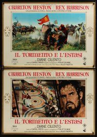 1r372 AGONY & THE ECSTASY 12 Italian photobustas '65 great images of Charlton Heston & Rex Harrison!