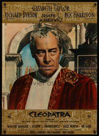 1r325 CLEOPATRA roadshow Italian lrg pbusta '63 Mankiewicz, cool image of Rex Harrison as Caesar!