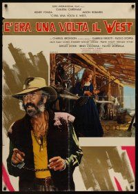 1r354 ONCE UPON A TIME IN THE WEST Italian lrg pbusta '68 Leone, Jason Robards & Claudia Cardinale!