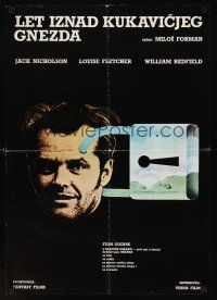 1r154 ONE FLEW OVER THE CUCKOO'S NEST Yugoslavian '75 symbolic art of Jack Nicholson's head lockedup