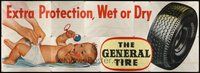 1s164 GENERAL TIRE billboard poster '51 like diapers, they give extra protection, wet or dry!