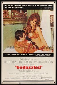 1s316 BEDAZZLED 40x60 '68 classic fantasy, Dudley Moore stares at sexy Raquel Welch as Lust!
