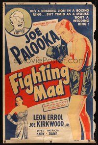 1s328 FIGHTING MAD 40x60 '48 great artwork of boxing Joe Kirkwood Jr. as Joe Palooka!