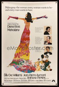 1s339 MAHOGANY 40x60 '75 cool art of Diana Ross, Billy Dee Williams, Anthony Perkins, Aumont