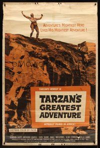 1s356 TARZAN'S GREATEST ADVENTURE 40x60 '59 hero Gordon Scott lives his mightiest adventure!