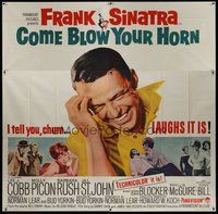 1s077 COME BLOW YOUR HORN 6sh '63 close up of laughing Frank Sinatra, from Neil Simon's play!
