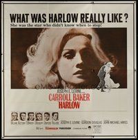 1s082 HARLOW New Campaign 6sh '65 super close up of Carroll Baker in the title role!