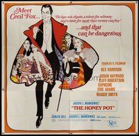 1s083 HONEY POT 6sh '67 colorful art of Rex Harrison, Susan Hayward & top cast!