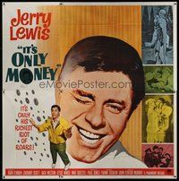 1s087 IT'S ONLY MONEY 6sh '62 different artwork & photos of wacky private eye Jerry Lewis!
