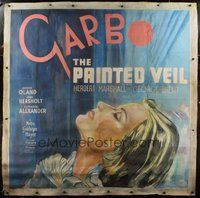 1s013 PAINTED VEIL 81x81 RE-CREATION canvas painting '34 artwork of Greta Garbo from the six-sheet!