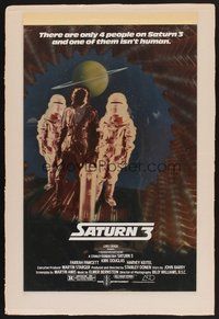 1s034 SATURN 3 17x25 concept art '80 cool completely different image of guys in space suits!