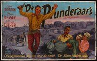 1s010 PLUNDERERS 59x94 Dutch canvas painting '48 Rod Cameron, Ilona Massey, cool different art!