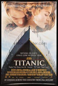 1s217 TITANIC advance English 40x60 '97 Leonardo DiCaprio, Kate Winslet, directed by James Cameron!