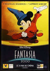 1s251 FANTASIA 2000 advance French 1p '99 Disney, Mickey Mouse as the Sorcerer's Apprentice!