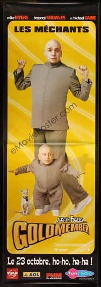 1s249 GOLDMEMBER DS teaser French 2p '02 Mike Meyers as Dr. Evil, Verne Troyer as Mini Me!
