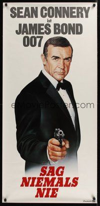 1s221 NEVER SAY NEVER AGAIN 22x47 German door panel '83 art of Sean Connery as Bond 007